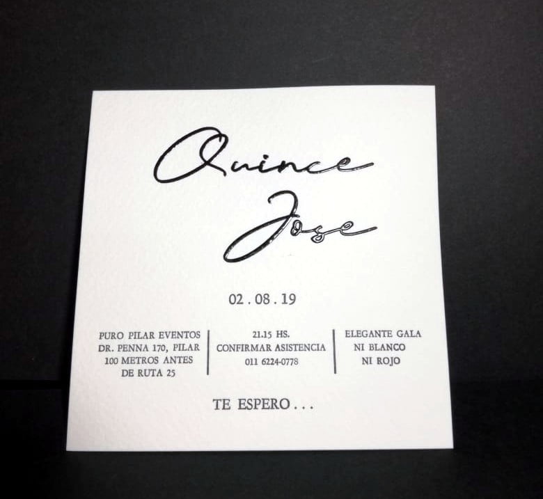 imprenta de invitaciones de cumpleaños de quince años y bodas