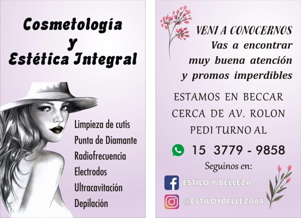 flyer de ejemplo para estética y peluquería