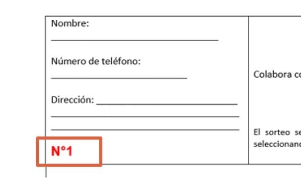 Plantilla para rifa solidaria creada en Word